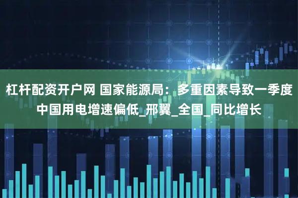 杠杆配资开户网 国家能源局：多重因素导致一季度中国用电增速偏低_邢翼_全国_同比增长
